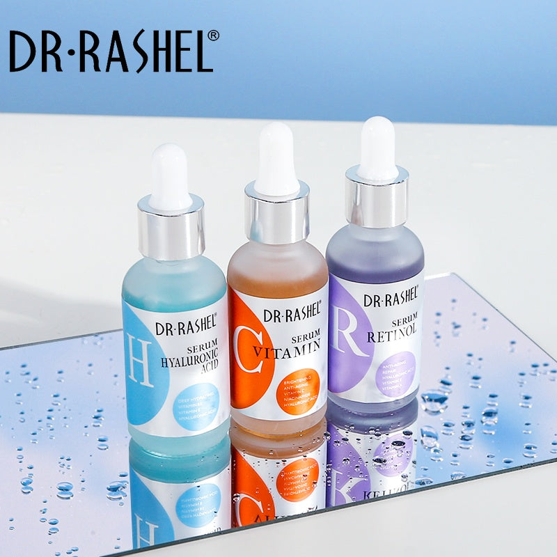 Dr.Rashel  Set completo de suero facial Vitamina C, Suero de Ácido Hialurónico, Suero de Retinol
