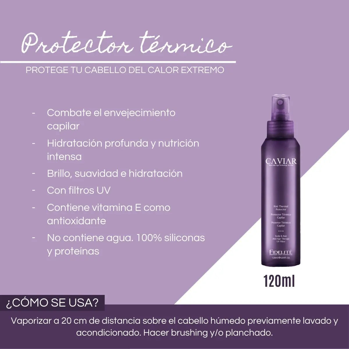 Fidelite Protector Térmico Caviar 120ml.