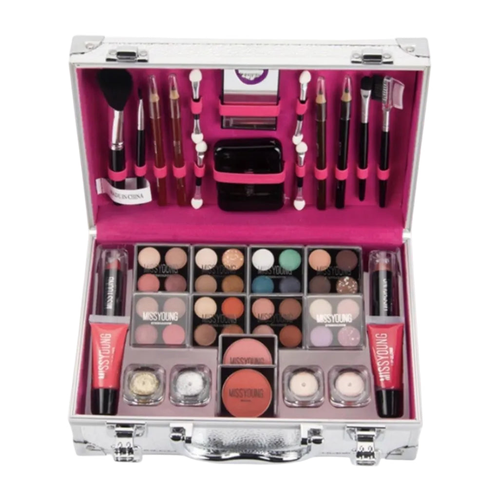 Set Maletín Cromado de Maquillaje MissYoung